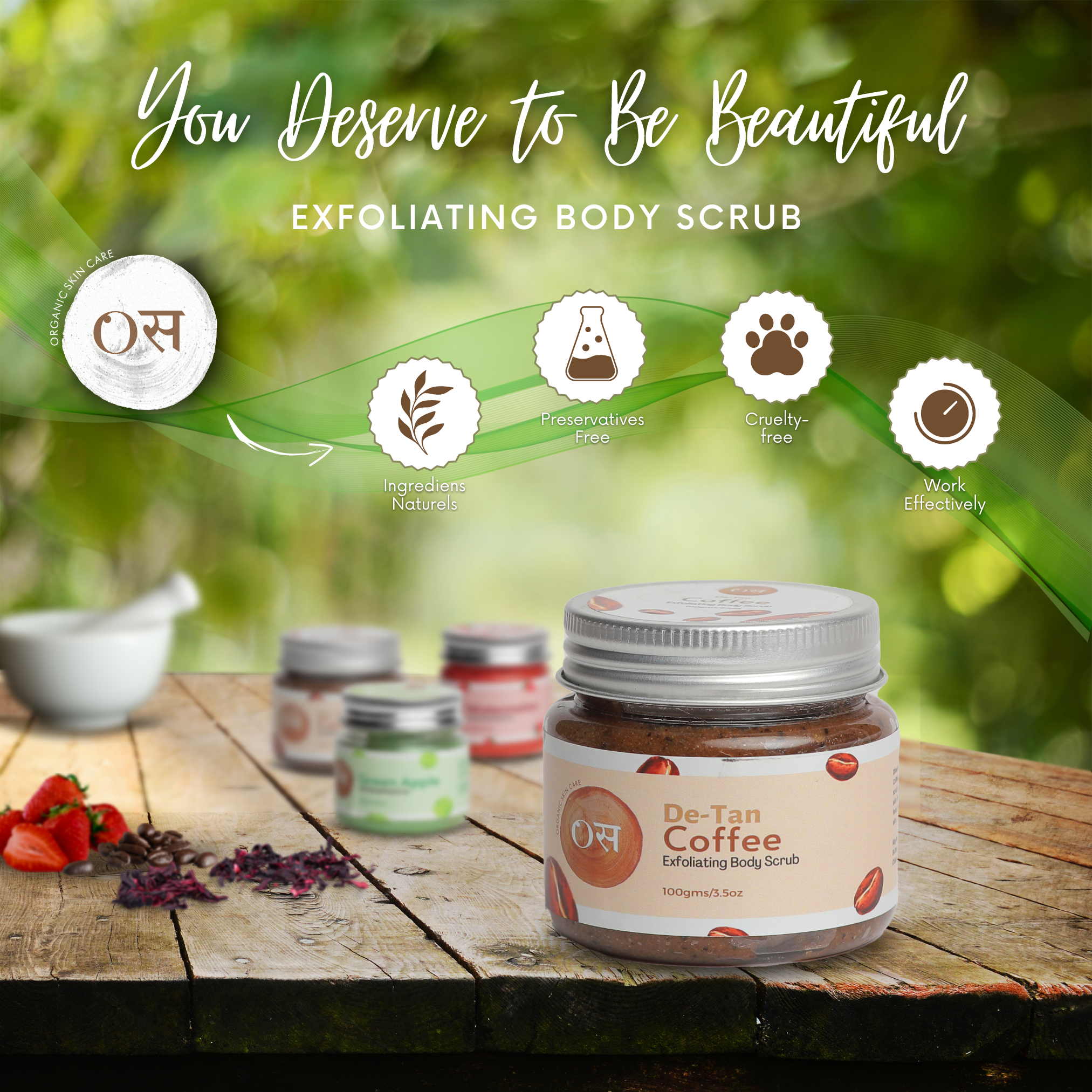 OSSKINCARE BODY SCRUB BEST organic shin care de tan coffe flavour body scrub 